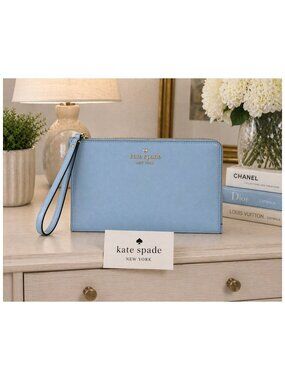 Kate Spade Saffiano Leather Wristlet Clutch Blue NWT